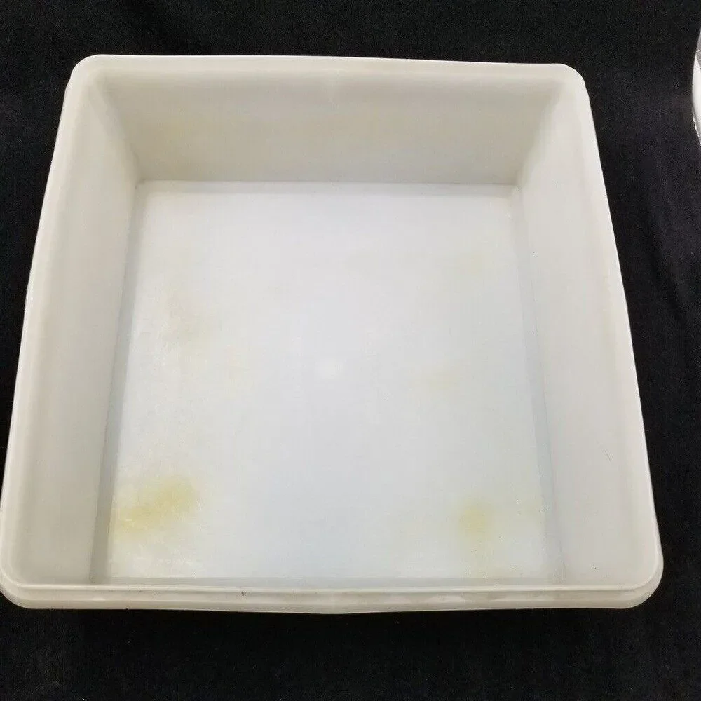 Vintage Tupperware Square Keeper 166-4 223 Sheer White Clear Plastic 2 Gallon